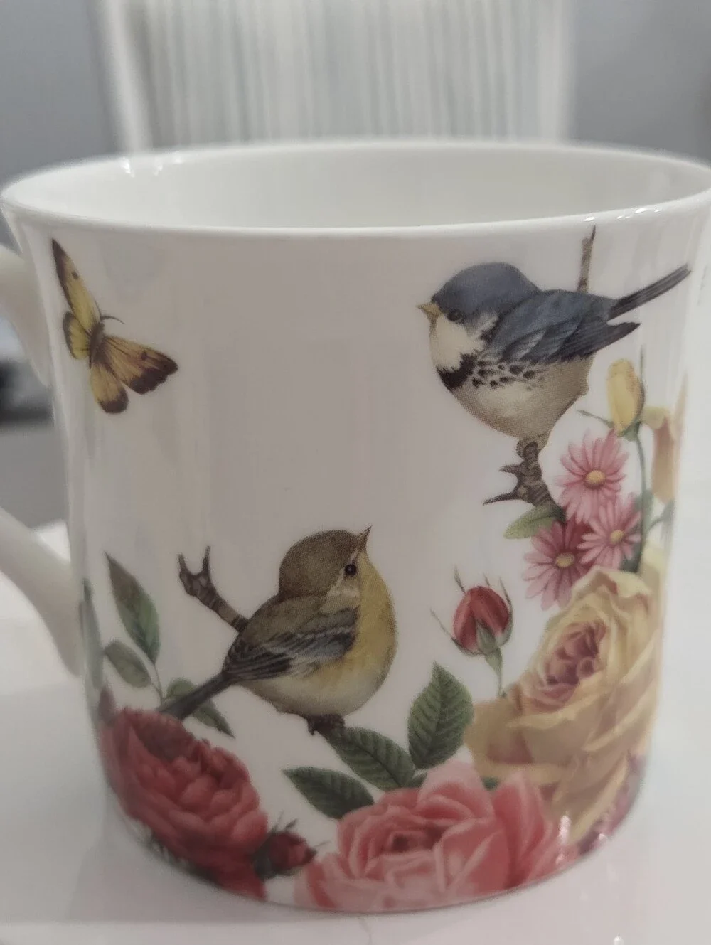 Stechcol Coastline Imports Teacup With Birds And Flowers Fine Bone China